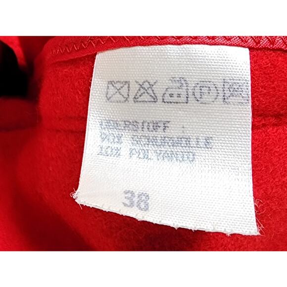 VTG 1970s Salzburg Austria Red Wool Cape Cloak Hooded Embroidered 38 - Picture 8 of 16